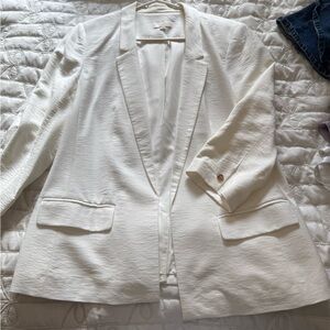 LOFT White Textured Blazer